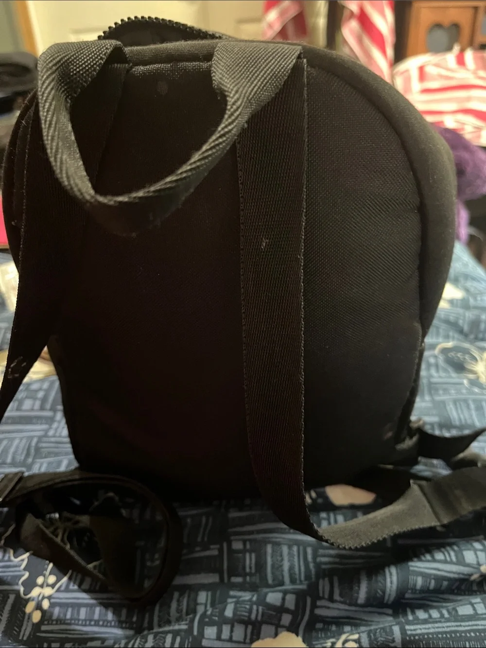 Reebok Black Mini Backpack with Pink Logo Accent